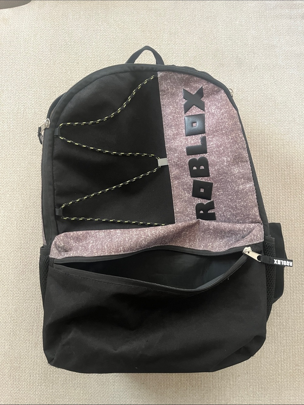 Roblox Bioworld Kids Backpack Black Purple School Bag Gaming Adjustable Straps - Picture 2 of 6